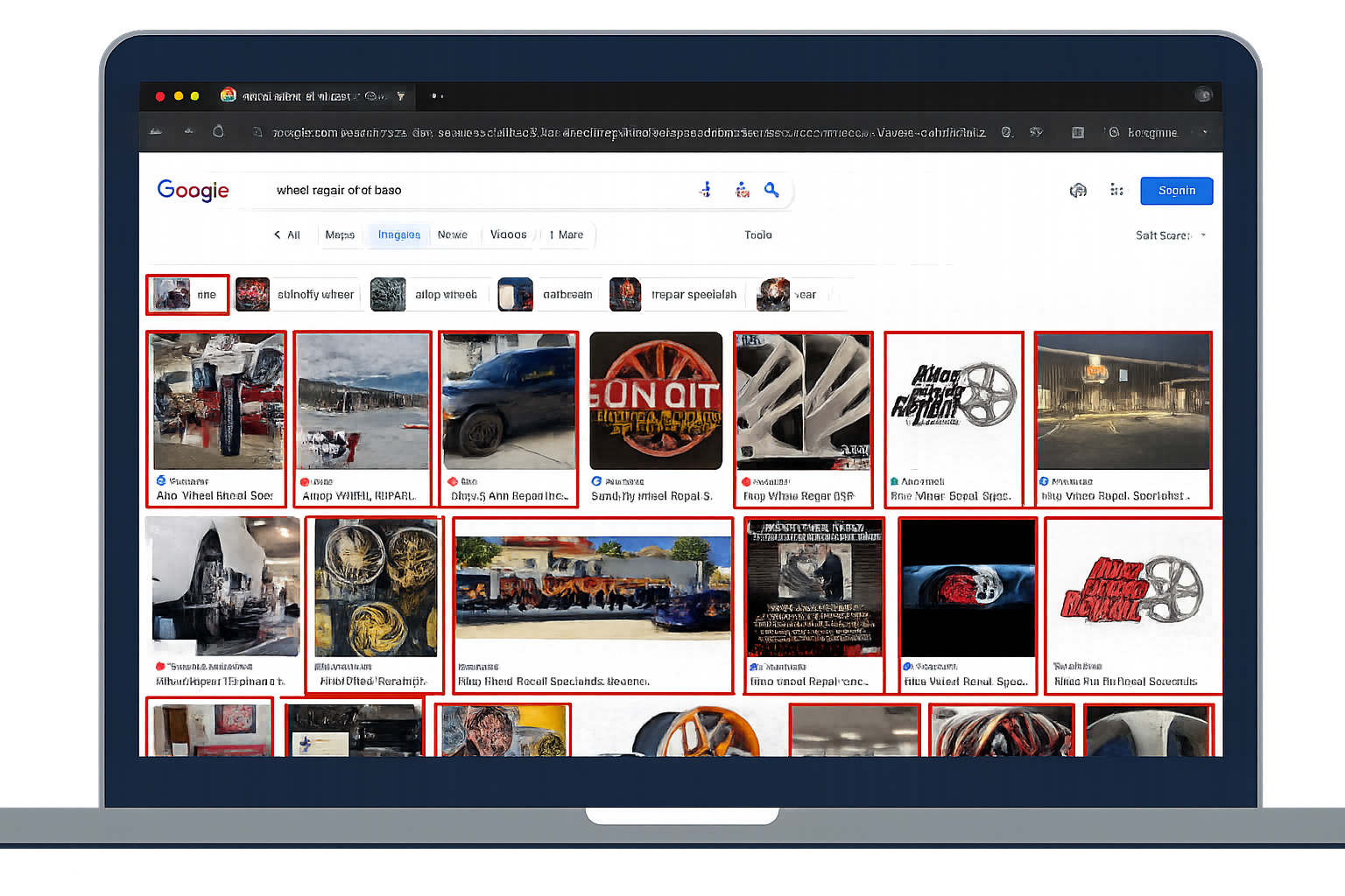 Case study showing Google Search Dominance with 90 percent of image search results coming from the client's content